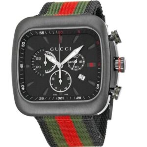 Gucci YA131202 Coupe Chronograph Gucci Pattern Nylon Watch for Men | Luxury 44mm Swiss Timepiece